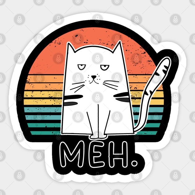 Funny Cute Cat Feeling Meh Face Cat Lover Meme Cat Sticker by Ray E Scruggs